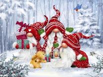 Christmas Gnomes with rabbit-MAKIKO-Giclee Print