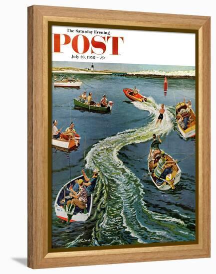 "Making a Wake" Saturday Evening Post Cover, July 26, 1958-Ben Kimberly Prins-Framed Premier Image Canvas