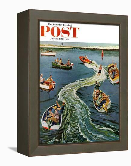 "Making a Wake" Saturday Evening Post Cover, July 26, 1958-Ben Kimberly Prins-Framed Premier Image Canvas