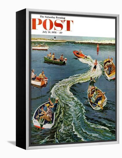 "Making a Wake" Saturday Evening Post Cover, July 26, 1958-Ben Kimberly Prins-Framed Premier Image Canvas