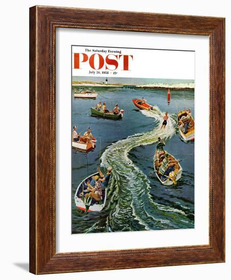 "Making a Wake" Saturday Evening Post Cover, July 26, 1958-Ben Kimberly Prins-Framed Premium Giclee Print