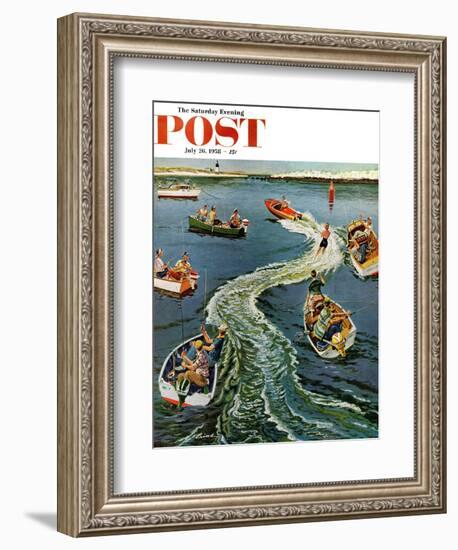 "Making a Wake" Saturday Evening Post Cover, July 26, 1958-Ben Kimberly Prins-Framed Giclee Print