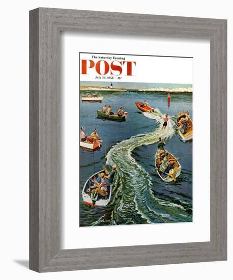 "Making a Wake" Saturday Evening Post Cover, July 26, 1958-Ben Kimberly Prins-Framed Giclee Print