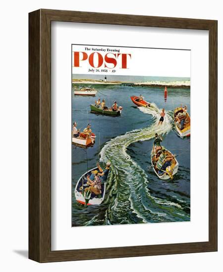 "Making a Wake" Saturday Evening Post Cover, July 26, 1958-Ben Kimberly Prins-Framed Giclee Print