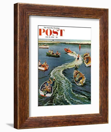 "Making a Wake" Saturday Evening Post Cover, July 26, 1958-Ben Kimberly Prins-Framed Giclee Print