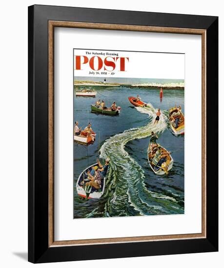 "Making a Wake" Saturday Evening Post Cover, July 26, 1958-Ben Kimberly Prins-Framed Giclee Print