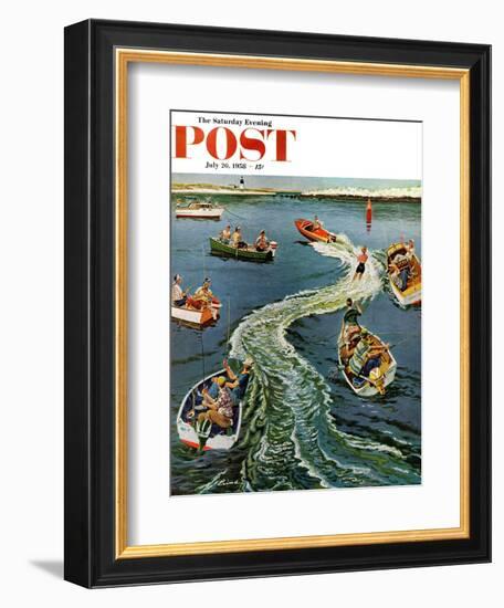 "Making a Wake" Saturday Evening Post Cover, July 26, 1958-Ben Kimberly Prins-Framed Giclee Print