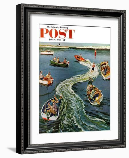 "Making a Wake" Saturday Evening Post Cover, July 26, 1958-Ben Kimberly Prins-Framed Giclee Print