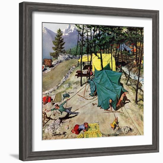 "Making Camp", July 19, 1958-Thornton Utz-Framed Giclee Print