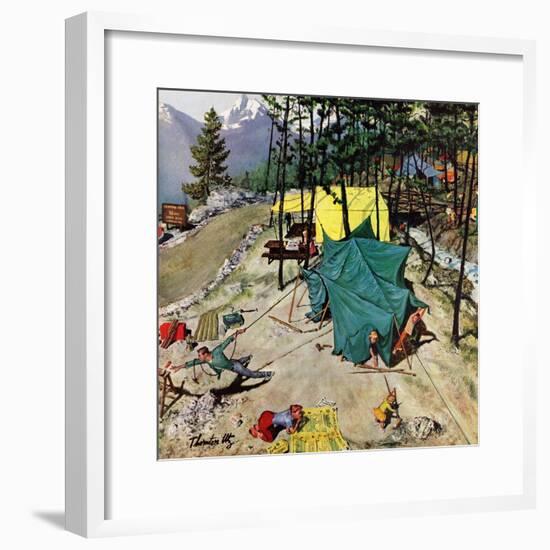 "Making Camp", July 19, 1958-Thornton Utz-Framed Giclee Print