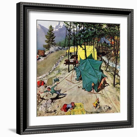 "Making Camp", July 19, 1958-Thornton Utz-Framed Giclee Print