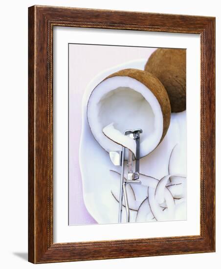 Making Coconut Shavings with a Vegetable Peeler-Nikolai Buroh-Framed Photographic Print