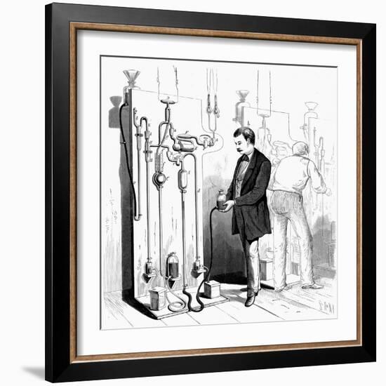 Making Edison Light Bulbs, 1880-null-Framed Giclee Print