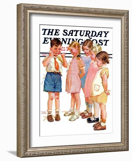 "Making Faces," Saturday Evening Post Cover, July 10, 1937-Frances Tipton Hunter-Framed Giclee Print