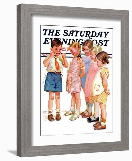 "Making Faces," Saturday Evening Post Cover, July 10, 1937-Frances Tipton Hunter-Framed Giclee Print