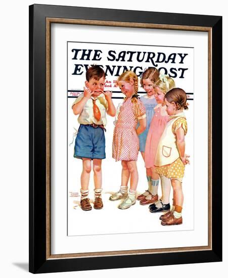 "Making Faces," Saturday Evening Post Cover, July 10, 1937-Frances Tipton Hunter-Framed Giclee Print