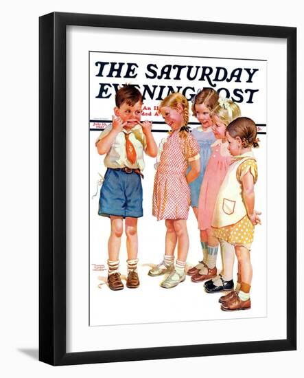 "Making Faces," Saturday Evening Post Cover, July 10, 1937-Frances Tipton Hunter-Framed Giclee Print