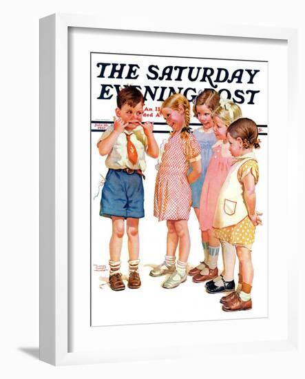 "Making Faces," Saturday Evening Post Cover, July 10, 1937-Frances Tipton Hunter-Framed Giclee Print