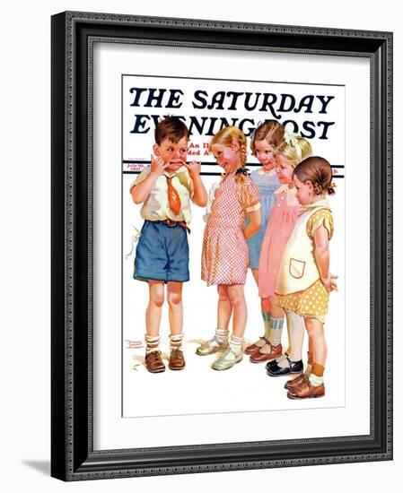"Making Faces," Saturday Evening Post Cover, July 10, 1937-Frances Tipton Hunter-Framed Giclee Print