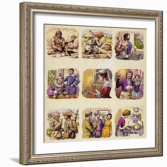 Making Fire across the Centuries-Pat Nicolle-Framed Giclee Print