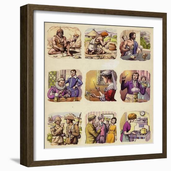 Making Fire across the Centuries-Pat Nicolle-Framed Giclee Print