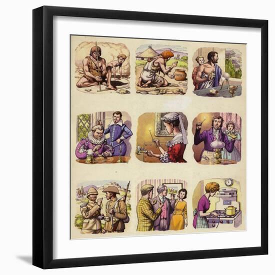 Making Fire across the Centuries-Pat Nicolle-Framed Giclee Print