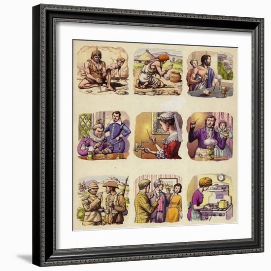 Making Fire across the Centuries-Pat Nicolle-Framed Giclee Print