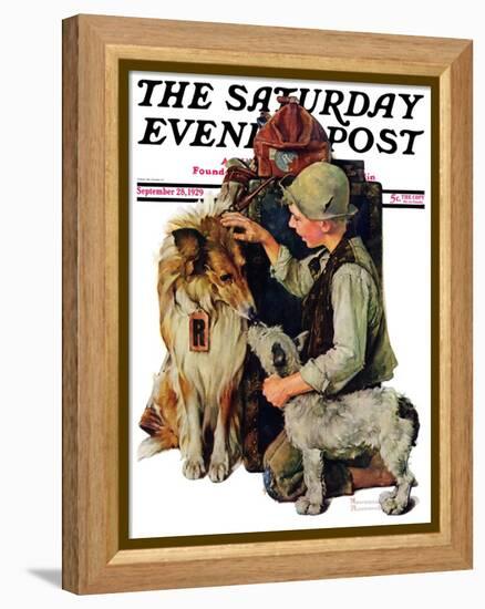 "Making Friends" or "Raleigh Rockwell" Saturday Evening Post Cover, September 28,1929-Norman Rockwell-Framed Premier Image Canvas