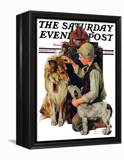 "Making Friends" or "Raleigh Rockwell" Saturday Evening Post Cover, September 28,1929-Norman Rockwell-Framed Premier Image Canvas