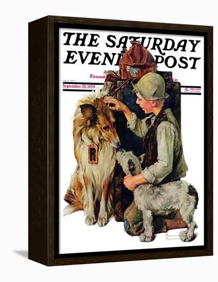 "Making Friends" or "Raleigh Rockwell" Saturday Evening Post Cover, September 28,1929-Norman Rockwell-Framed Premier Image Canvas