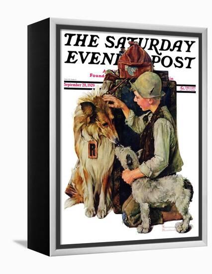 "Making Friends" or "Raleigh Rockwell" Saturday Evening Post Cover, September 28,1929-Norman Rockwell-Framed Premier Image Canvas