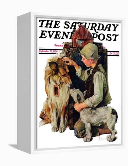 "Making Friends" or "Raleigh Rockwell" Saturday Evening Post Cover, September 28,1929-Norman Rockwell-Framed Premier Image Canvas