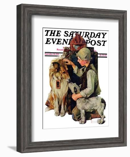 "Making Friends" or "Raleigh Rockwell" Saturday Evening Post Cover, September 28,1929-Norman Rockwell-Framed Giclee Print