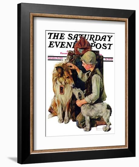 "Making Friends" or "Raleigh Rockwell" Saturday Evening Post Cover, September 28,1929-Norman Rockwell-Framed Giclee Print