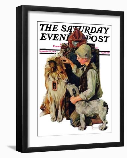 "Making Friends" or "Raleigh Rockwell" Saturday Evening Post Cover, September 28,1929-Norman Rockwell-Framed Giclee Print