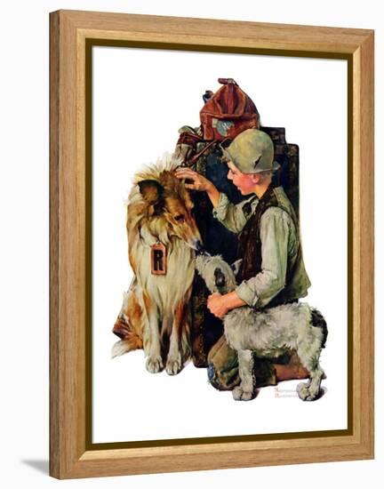 "Making Friends" or "Raleigh Rockwell", September 28,1929-Norman Rockwell-Framed Premier Image Canvas