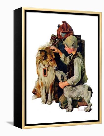 "Making Friends" or "Raleigh Rockwell", September 28,1929-Norman Rockwell-Framed Premier Image Canvas