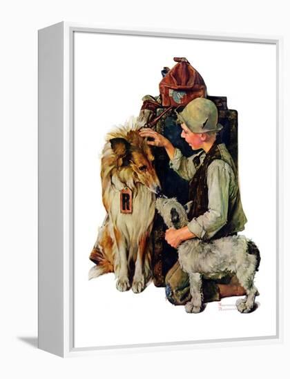 "Making Friends" or "Raleigh Rockwell", September 28,1929-Norman Rockwell-Framed Premier Image Canvas