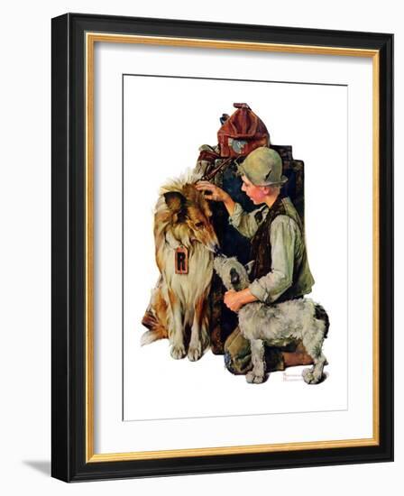 "Making Friends" or "Raleigh Rockwell", September 28,1929-Norman Rockwell-Framed Giclee Print