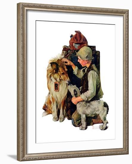 "Making Friends" or "Raleigh Rockwell", September 28,1929-Norman Rockwell-Framed Giclee Print