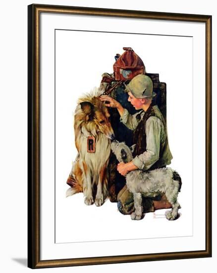 "Making Friends" or "Raleigh Rockwell", September 28,1929-Norman Rockwell-Framed Giclee Print