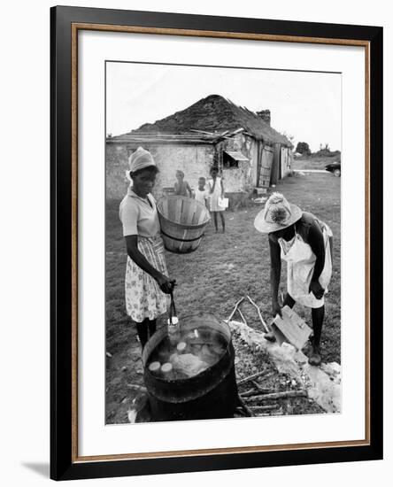 Making Guava Jelly, a Staple of Diet on Great Exuma Island, Bahamas, C.1978-null-Framed Photographic Print