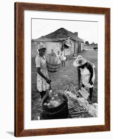 Making Guava Jelly, a Staple of Diet on Great Exuma Island, Bahamas, C.1978-null-Framed Photographic Print