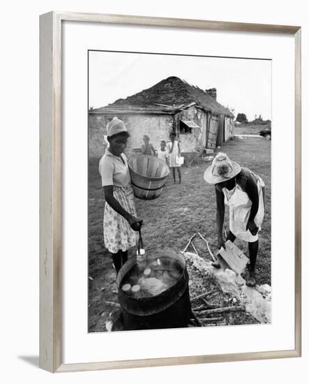 Making Guava Jelly, a Staple of Diet on Great Exuma Island, Bahamas, C.1978-null-Framed Photographic Print