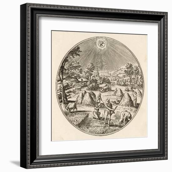 Making Hay in July While the Sun Shines-Hans Bol-Framed Art Print