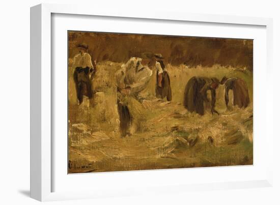 Making Hay (Oil on Canvas)-Max Liebermann-Framed Giclee Print