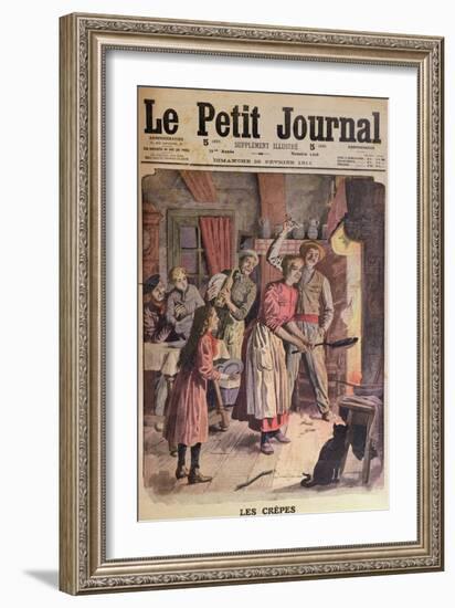 Making Pancakes, Illustration from 'Le Petit Journal', 26th February 1911-English School-Framed Premium Giclee Print