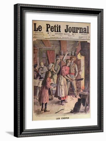 Making Pancakes, Illustration from 'Le Petit Journal', 26th February 1911-English School-Framed Premium Giclee Print