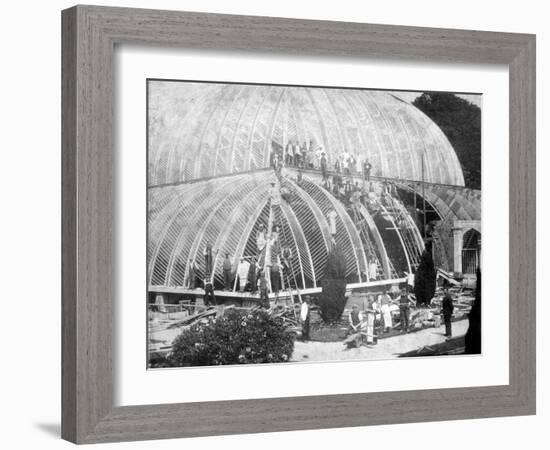 Making repairs to the Great Conservatory at Chatsworth, Derbyshire, late 19th century-Unknown-Framed Photographic Print