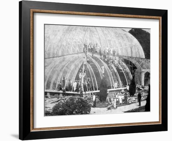 Making repairs to the Great Conservatory at Chatsworth, Derbyshire, late 19th century-Unknown-Framed Photographic Print